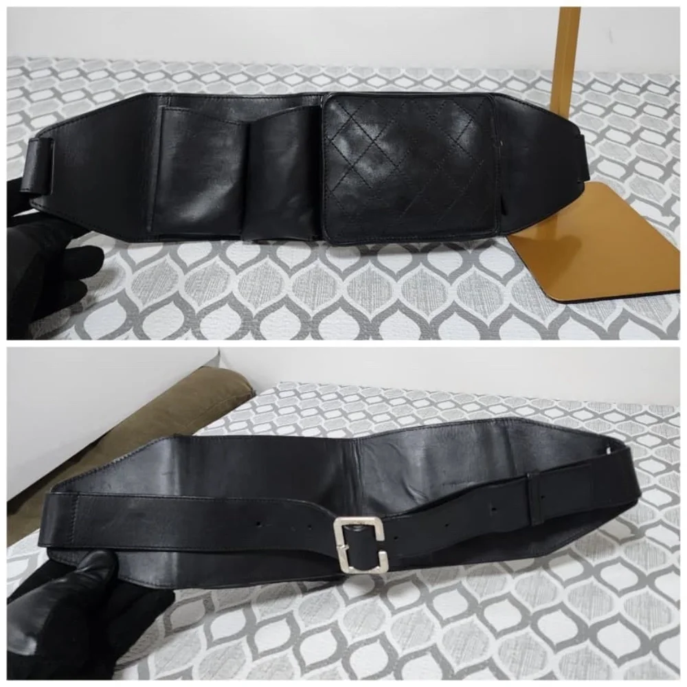 Authentic Chanel 2014 Uniform Quilted Bum/Waist Bag Black